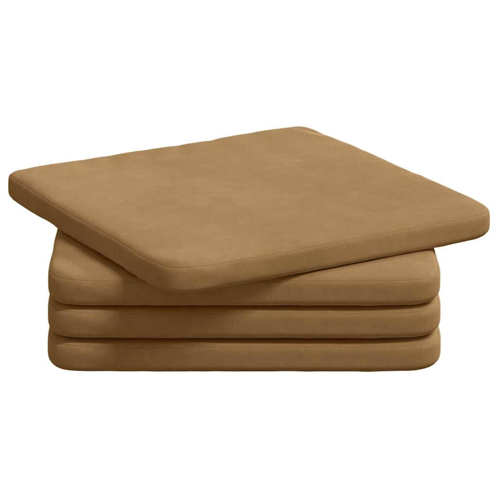 Sædepuder 4 pcs Brun 40 x 40 x 3 cm Fløjl