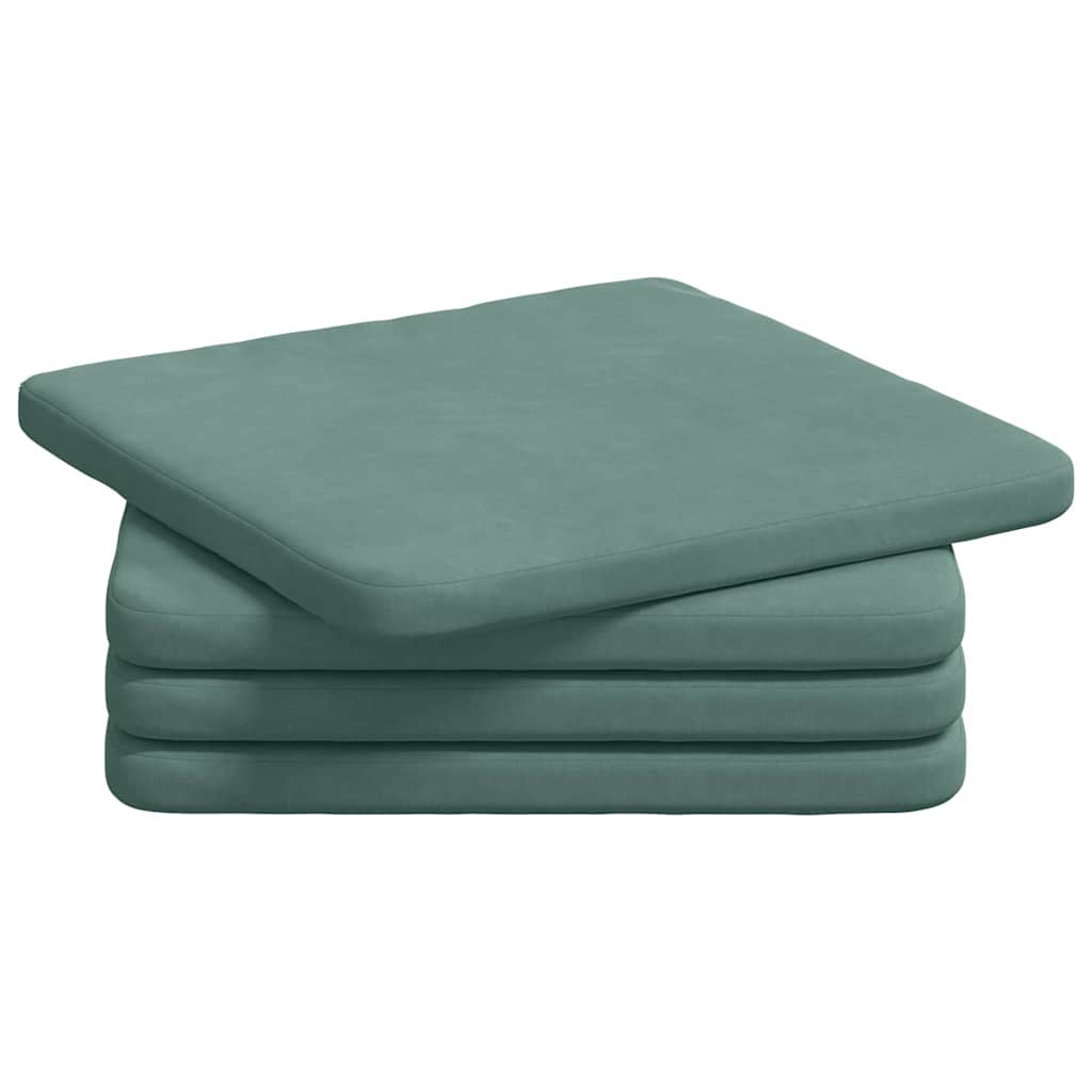 Sædepuder 4 pcs Havgrøn 40 x 40 x 3 cm Fløjl