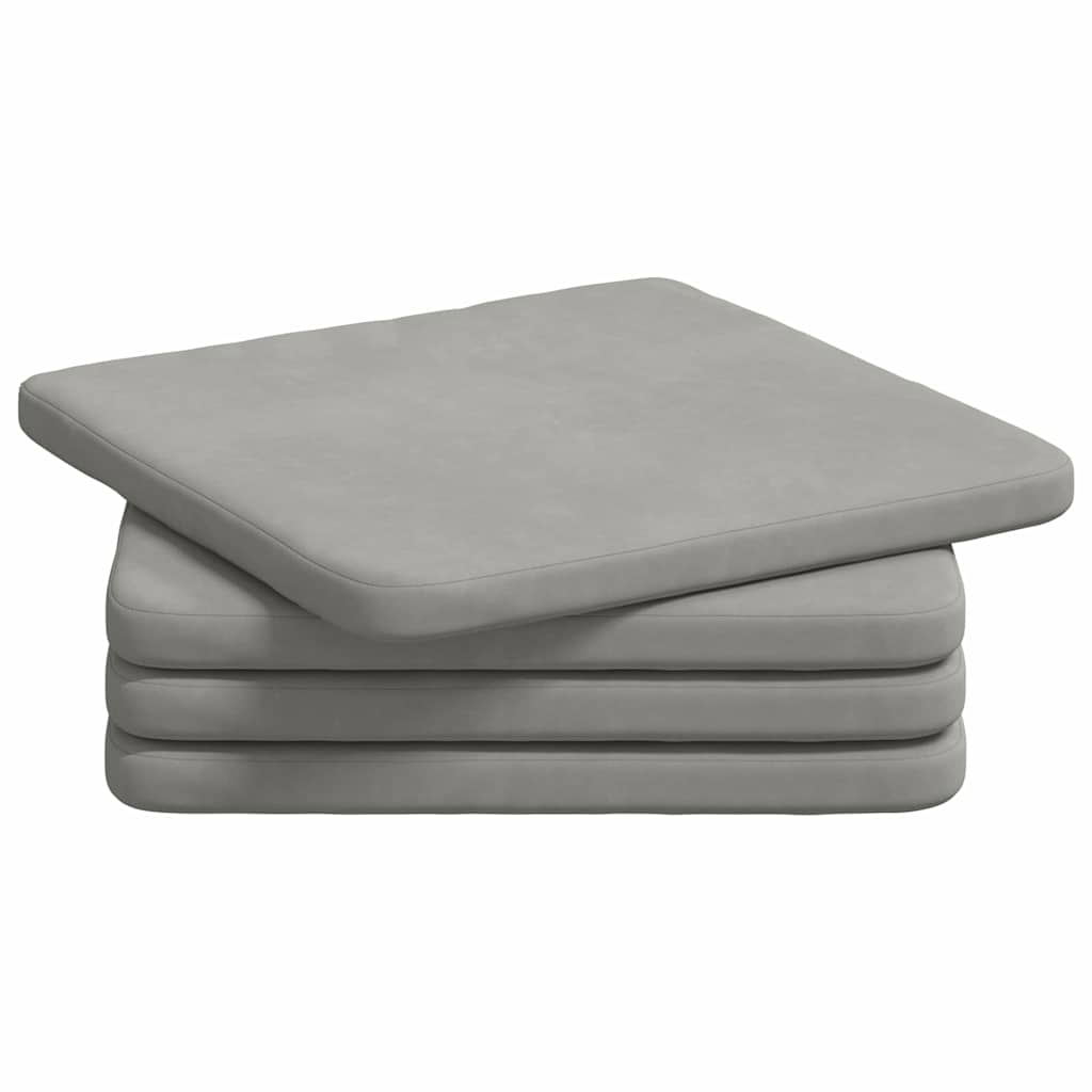 Sædepuder 4 pcs Lysegrå 40 x 40 x 3 cm Mikrofiberstof
