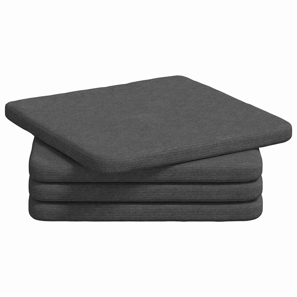 Sædepuder 4 pcs Mørkegrå 40 x 40 x 3 cm Velourstof