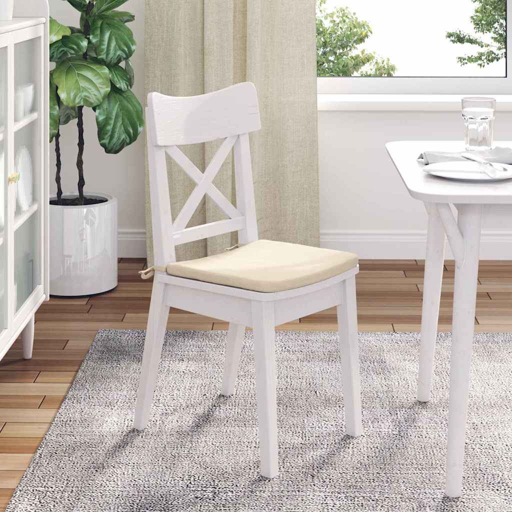 Sædepuder 4 pcs Creme 40 x 40 x 3 cm Velourstof