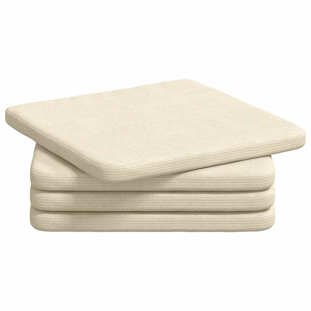 Sædepuder 4 pcs Creme 40 x 40 x 3 cm Velourstof