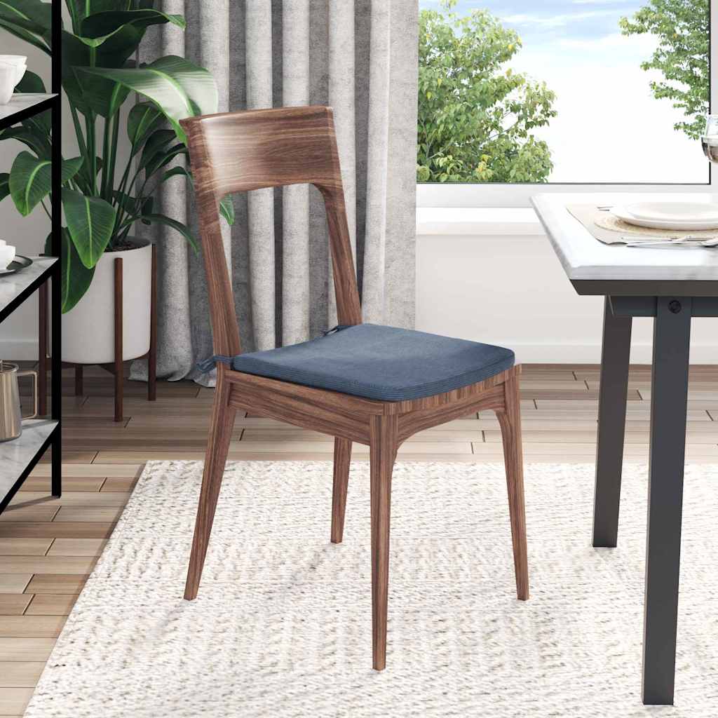 Sædepuder 4 pcs Blå 40 x 40 x 3 cm Velourstof
