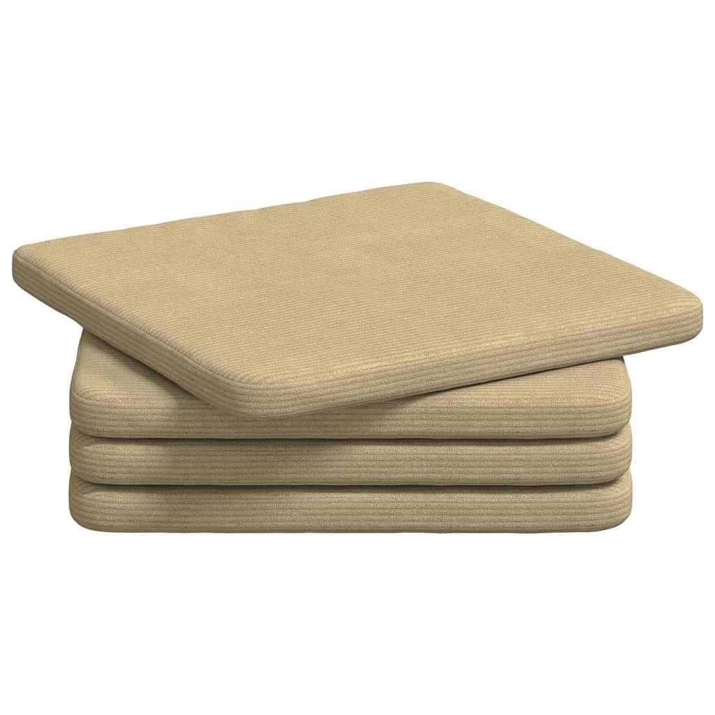 Sædepuder 4 pcs Grågrøn 40 x 40 x 3 cm Velourstof