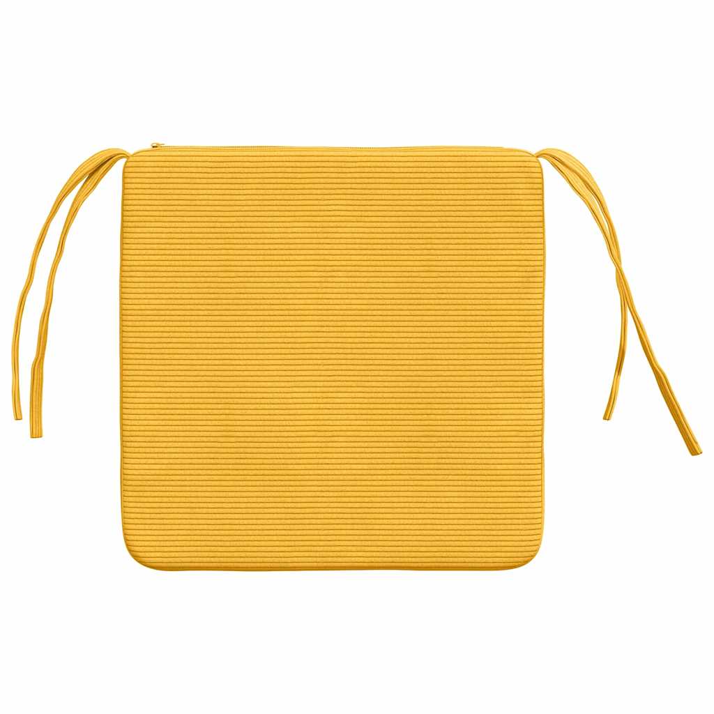 Sædepuder 4 pcs Lys Gul 40 x 40 x 3 cm Velourstof