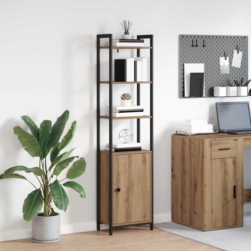 Bogskab 6 niveauer 40 x 24 x 161 cm Konstrueret træ