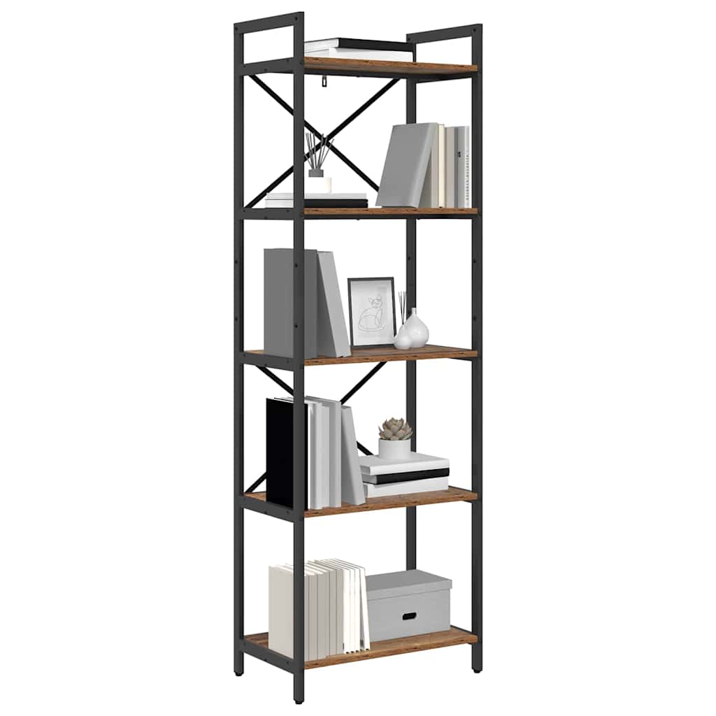 Bogreol Gammelt træ 56 x 34 x 171 cm Konstrueret træ