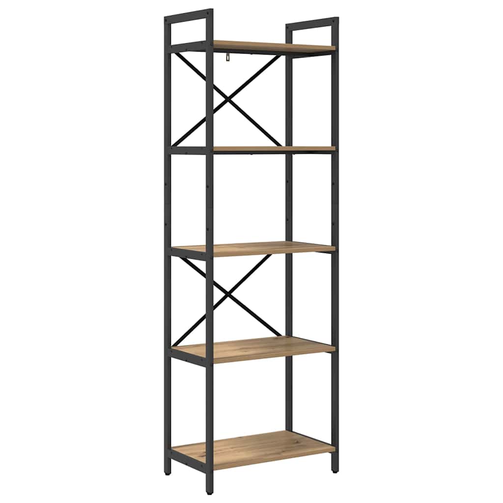 Bogreol 5 niveauer 56 x 34 x 171 cm Konstrueret træ