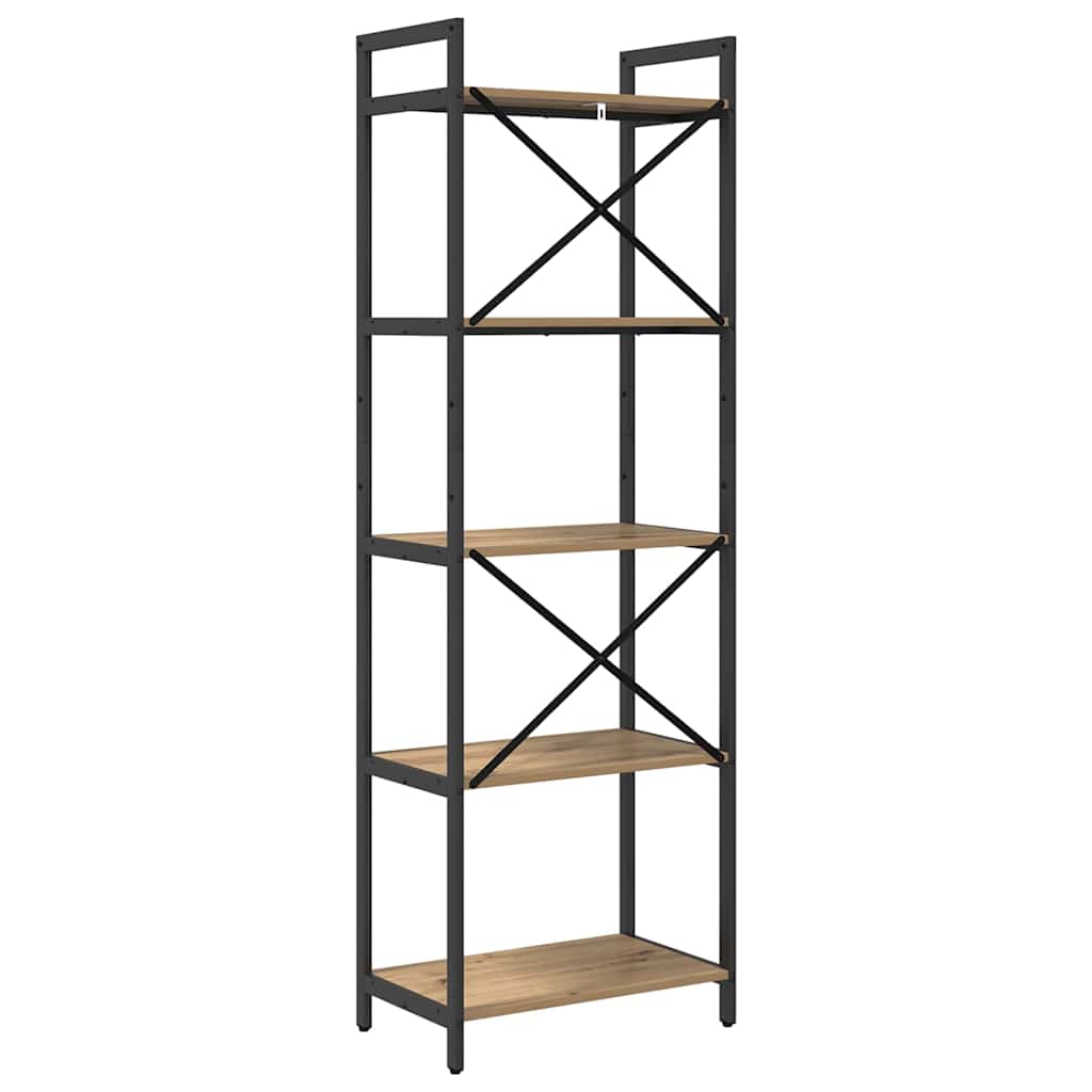 Bogreol 5 niveauer 56 x 34 x 171 cm Konstrueret træ