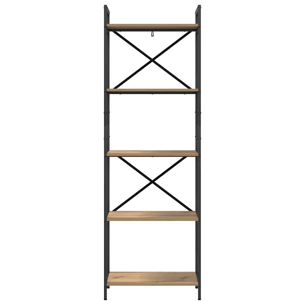 Bogreol 5 niveauer 56 x 34 x 171 cm Konstrueret træ