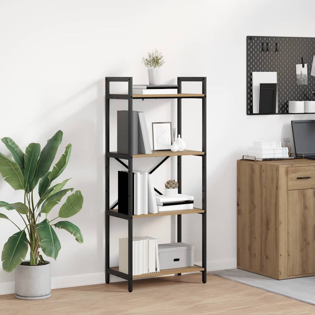 Bogreol 4 niveauer 56 x 34 x 133,5 cm Konstrueret træ