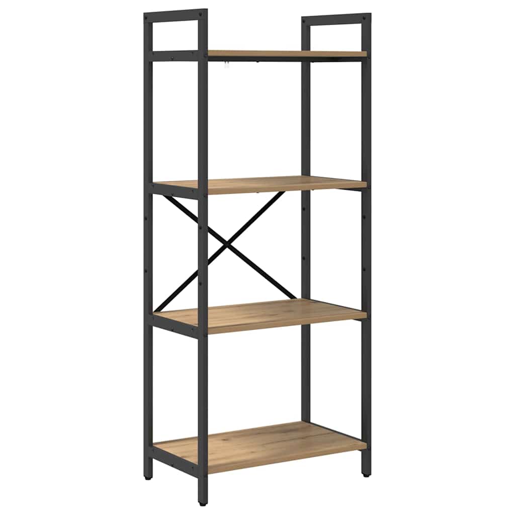 Bogreol 4 niveauer 56 x 34 x 133,5 cm Konstrueret træ