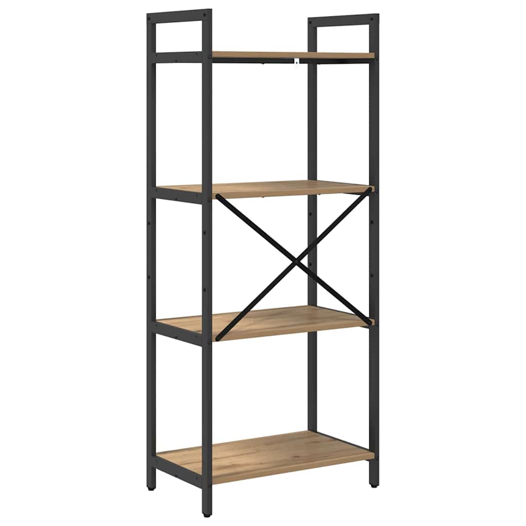 Bogreol 4 niveauer 56 x 34 x 133,5 cm Konstrueret træ