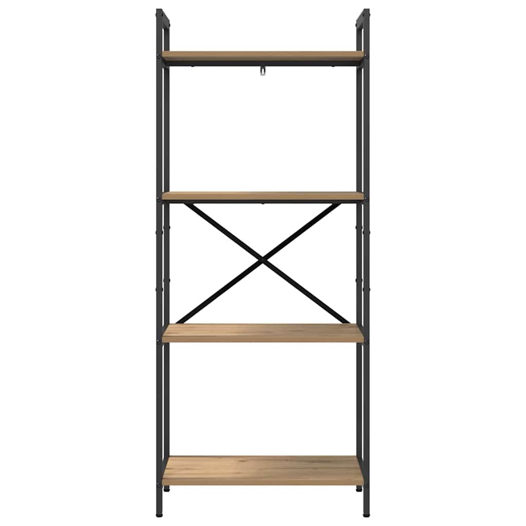 Bogreol 4 niveauer 56 x 34 x 133,5 cm Konstrueret træ