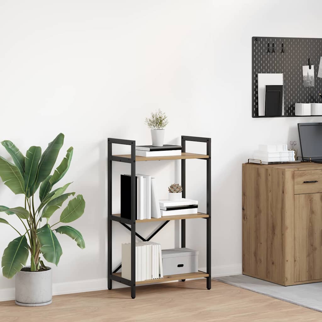 Bogreol 3 niveauer 56 x 34 x 96 cm Konstrueret træ