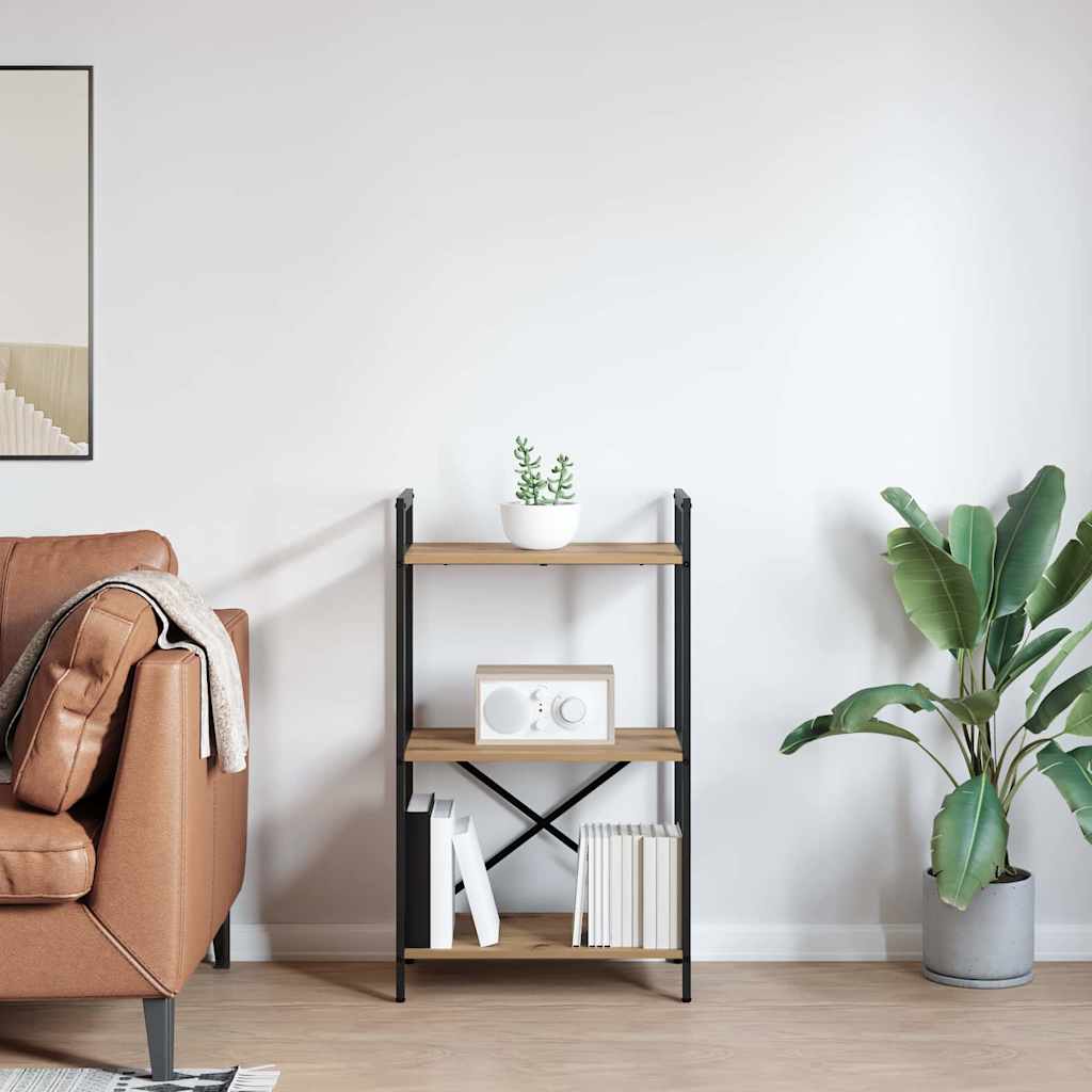 Bogreol 3 niveauer 56 x 34 x 96 cm Konstrueret træ