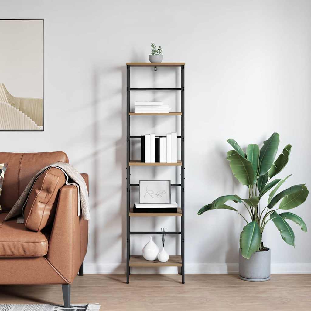 Bogreol 4 niveauer 40 x 29,5 x 149 cm Konstrueret træ