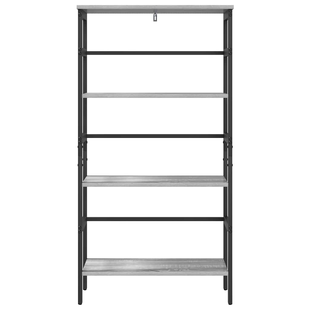 Bogreol Grå Sonoma 60 x 29,5 x 115 cm Konstrueret træ