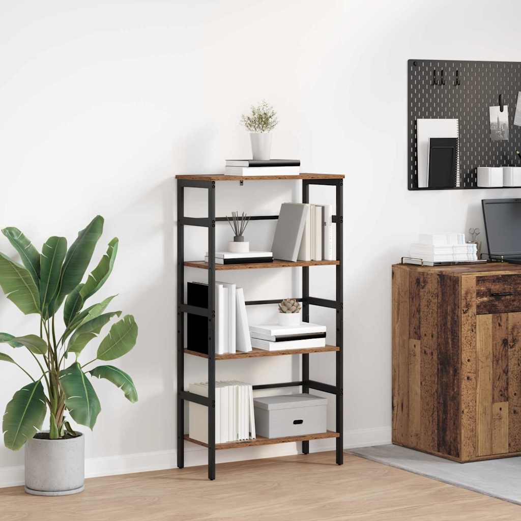 Bogreol 3 niveauer 60 x 29,5 x 115 cm Konstrueret træ billede