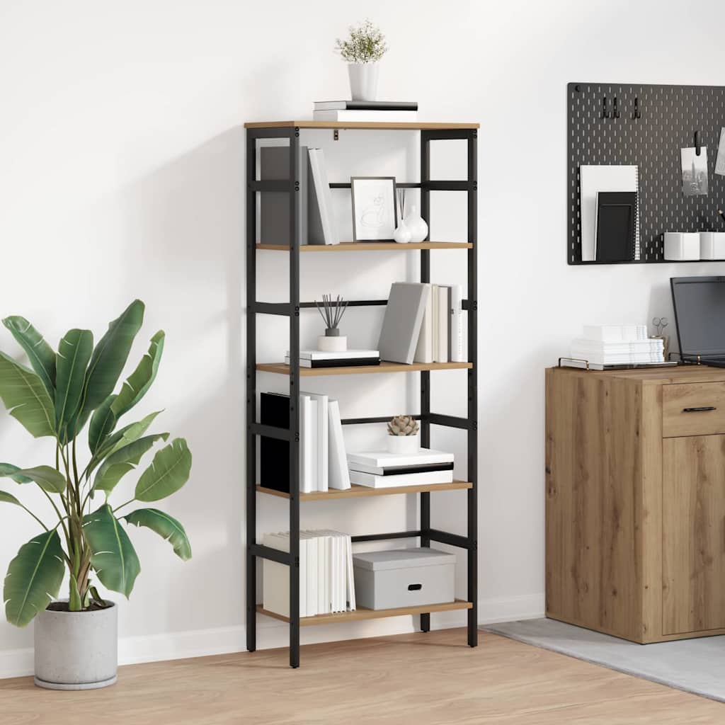 Bogreol 4 niveauer 60 x 29,5 x 149 cm Konstrueret træ