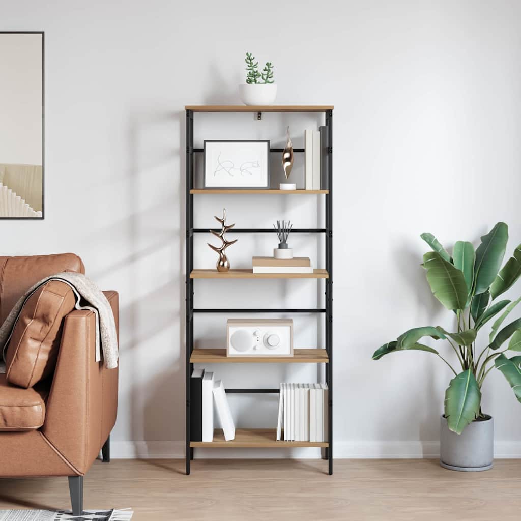 Bogreol 4 niveauer 60 x 29,5 x 149 cm Konstrueret træ
