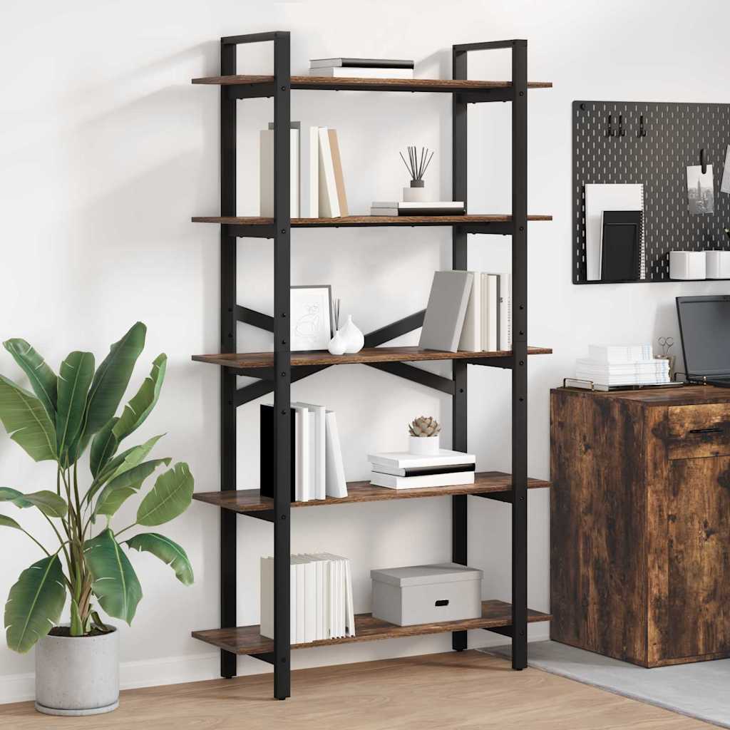 Bogreol Røget eg 100 x 33,5 x 178 cm Konstrueret træ