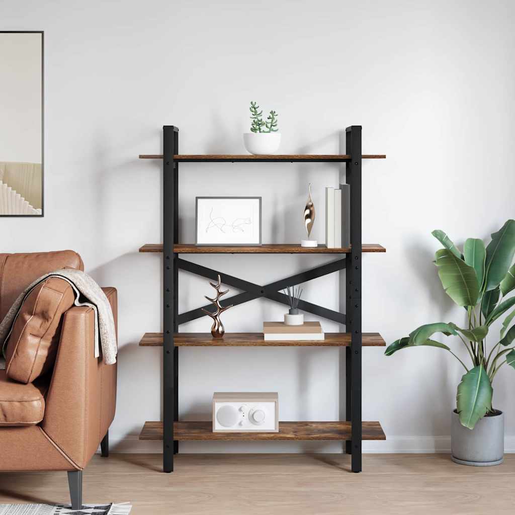 Bogreol Røget eg 100 x 33,5 x 140 cm Konstrueret træ