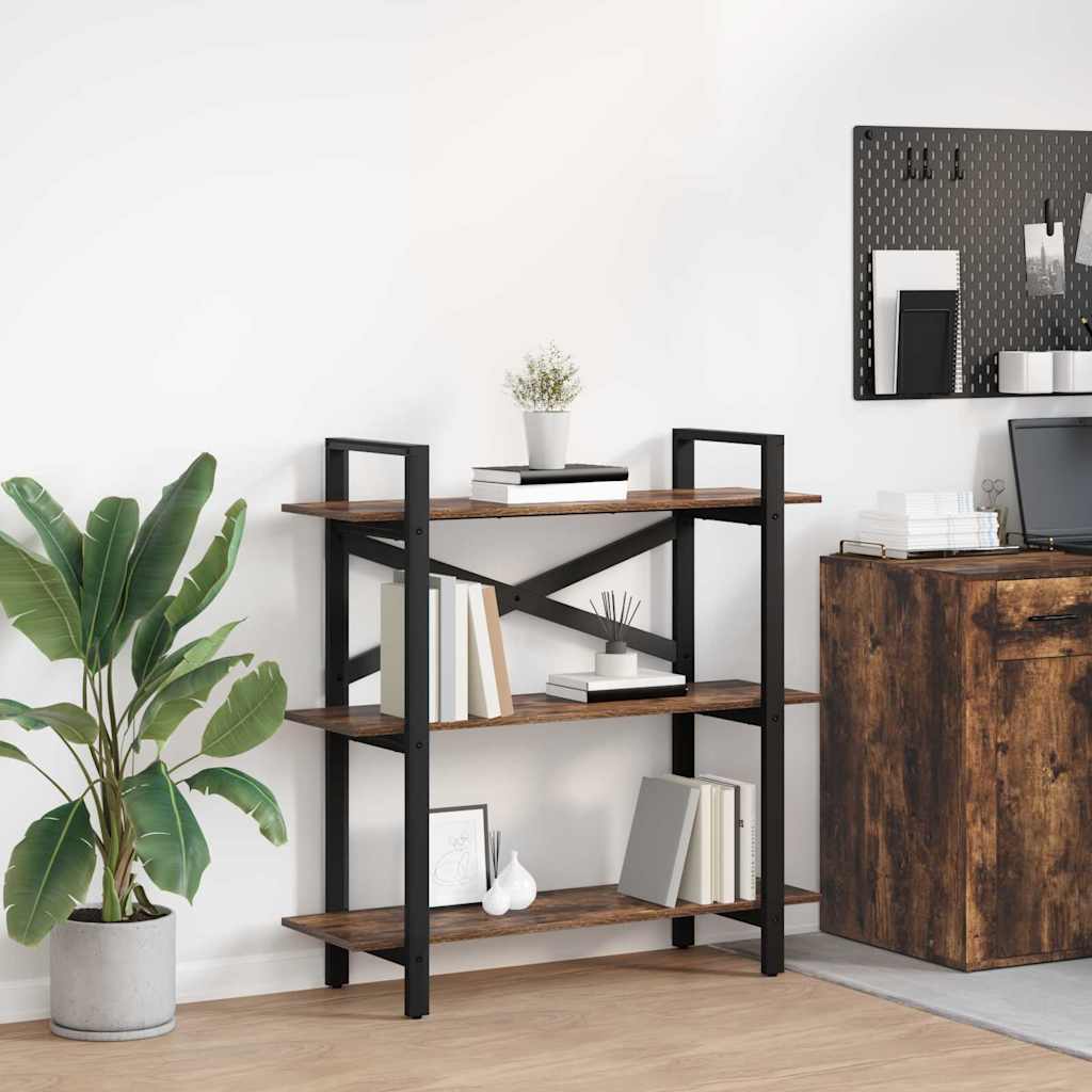 Bogreol Røget eg 100 x 33,5 x 102 cm Konstrueret træ