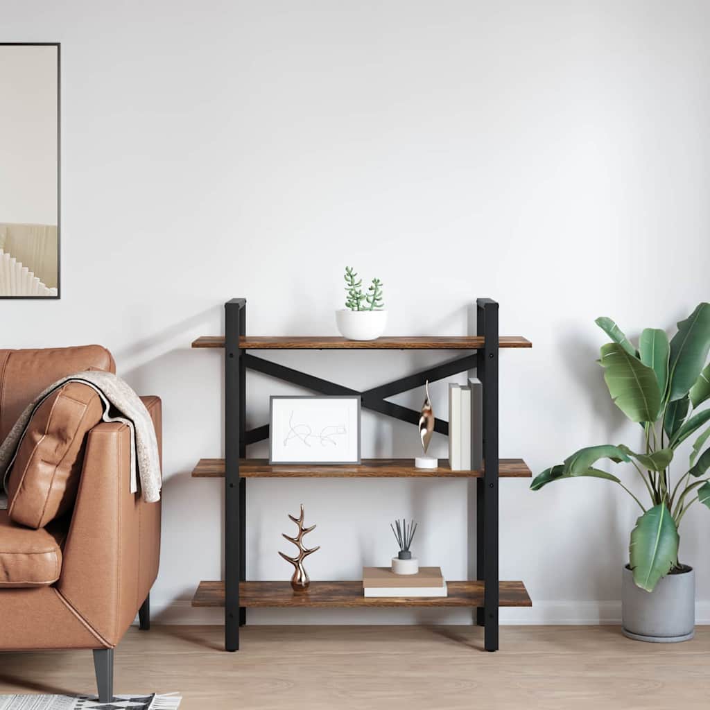 Bogreol Røget eg 100 x 33,5 x 102 cm Konstrueret træ