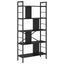 Bogreol 9 niveauer 75 x 30 x 156 cm Konstrueret træ Sort eg
