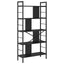 Bogreol 9 niveauer 75 x 30 x 156 cm Konstrueret træ Sort eg