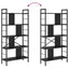 Bogreol 9 niveauer 75 x 30 x 156 cm Konstrueret træ Sort eg