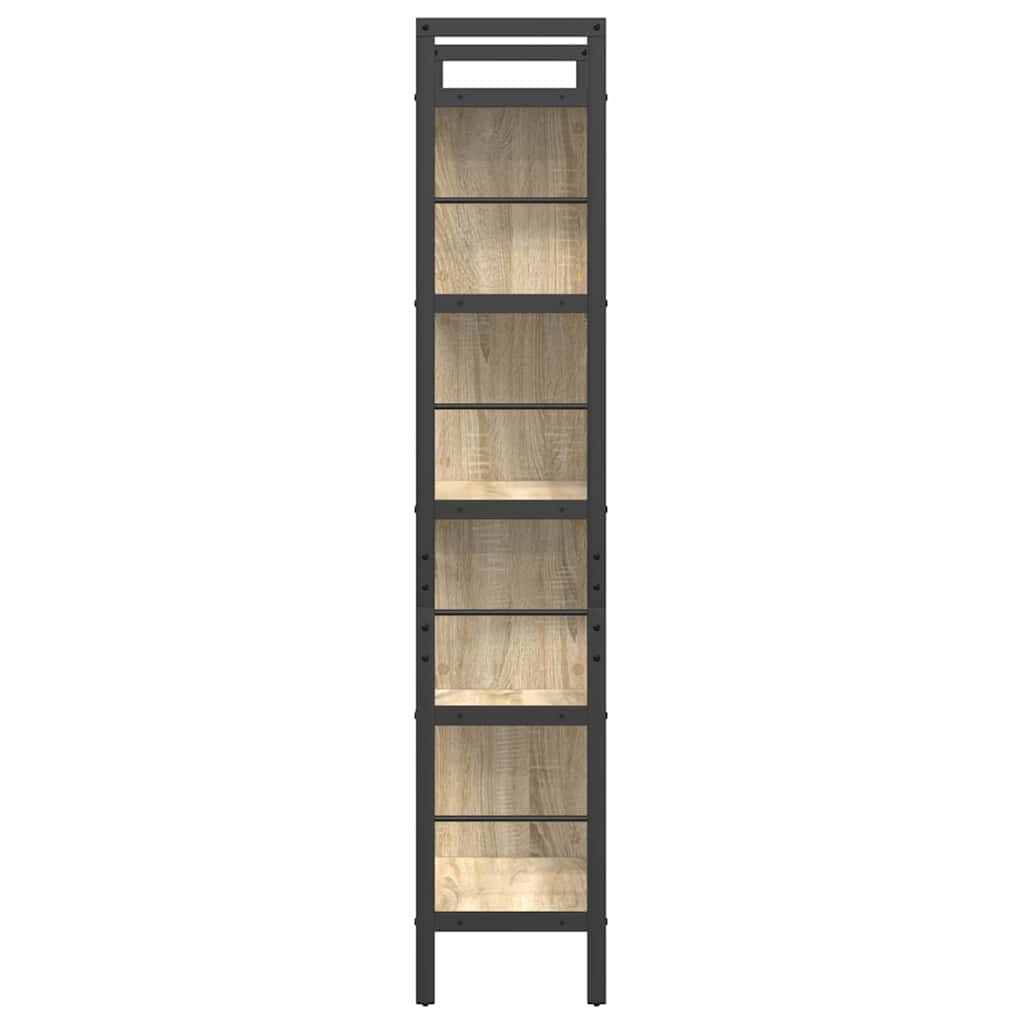 Bogreol 9 niveauer 75 x 30 x 156 cm Konstrueret træ Sonoma eg