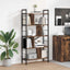 Bogreol 9 niveauer 75 x 30 x 156 cm Konstrueret træ Røget eg