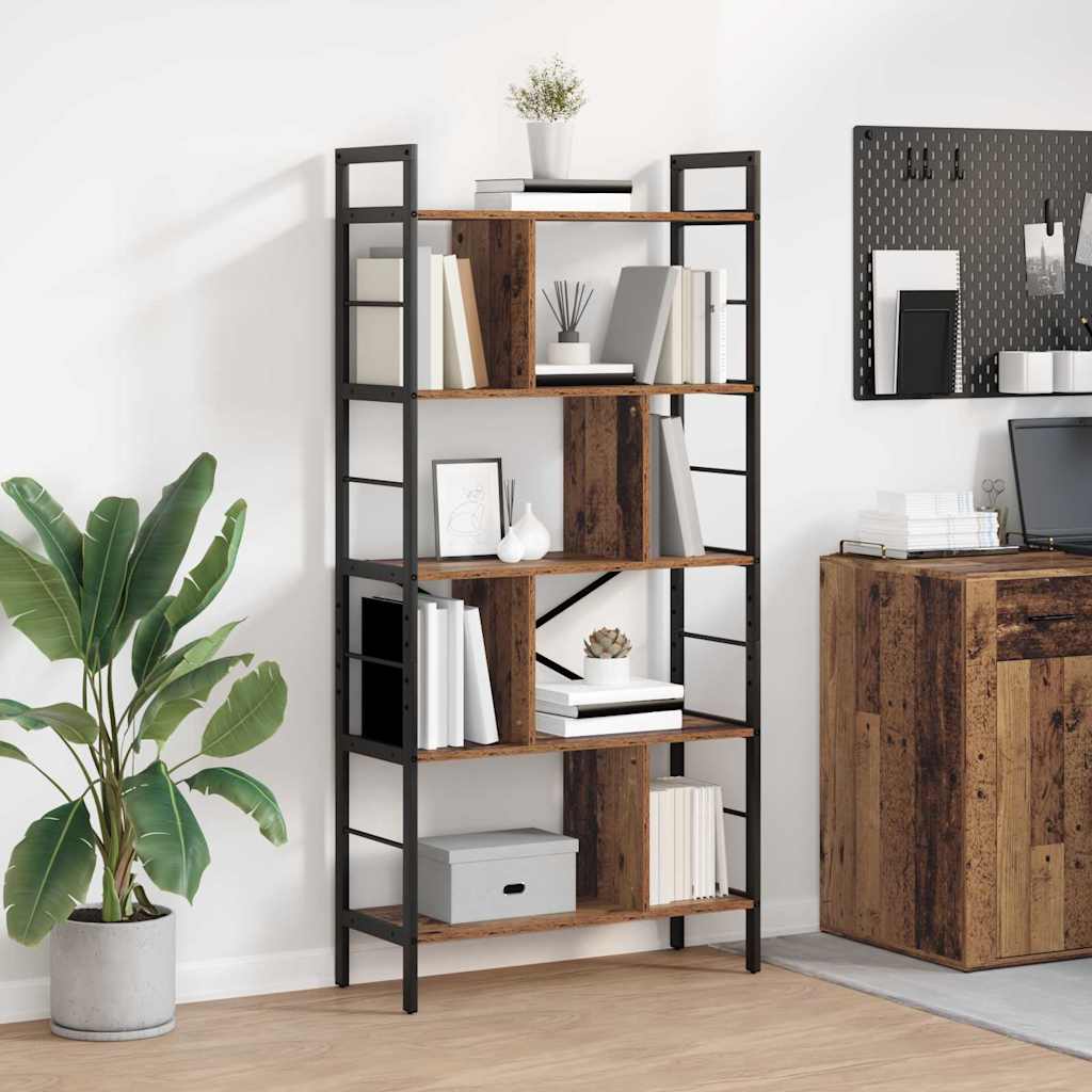 Bogreol Gammelt træ 75 x 30 x 156 cm Konstrueret træ