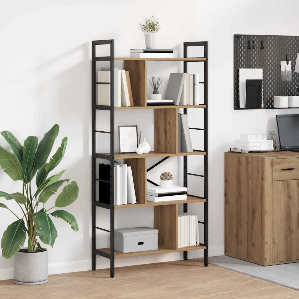 Bogreol 9 niveauer 75 x 30 x 156 cm Konstrueret træ