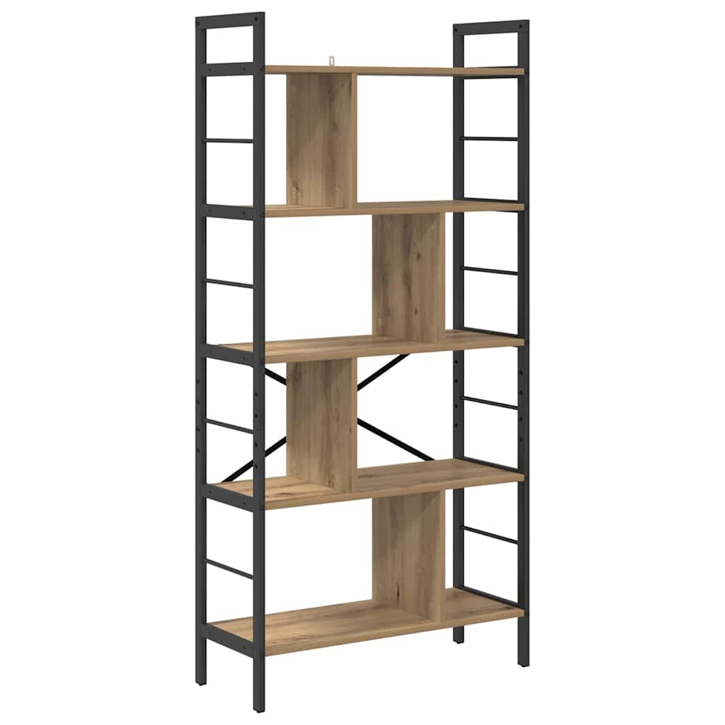 Bogreol 9 niveauer 75 x 30 x 156 cm Konstrueret træ