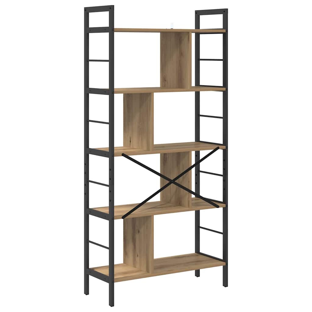 Bogreol 9 niveauer 75 x 30 x 156 cm Konstrueret træ