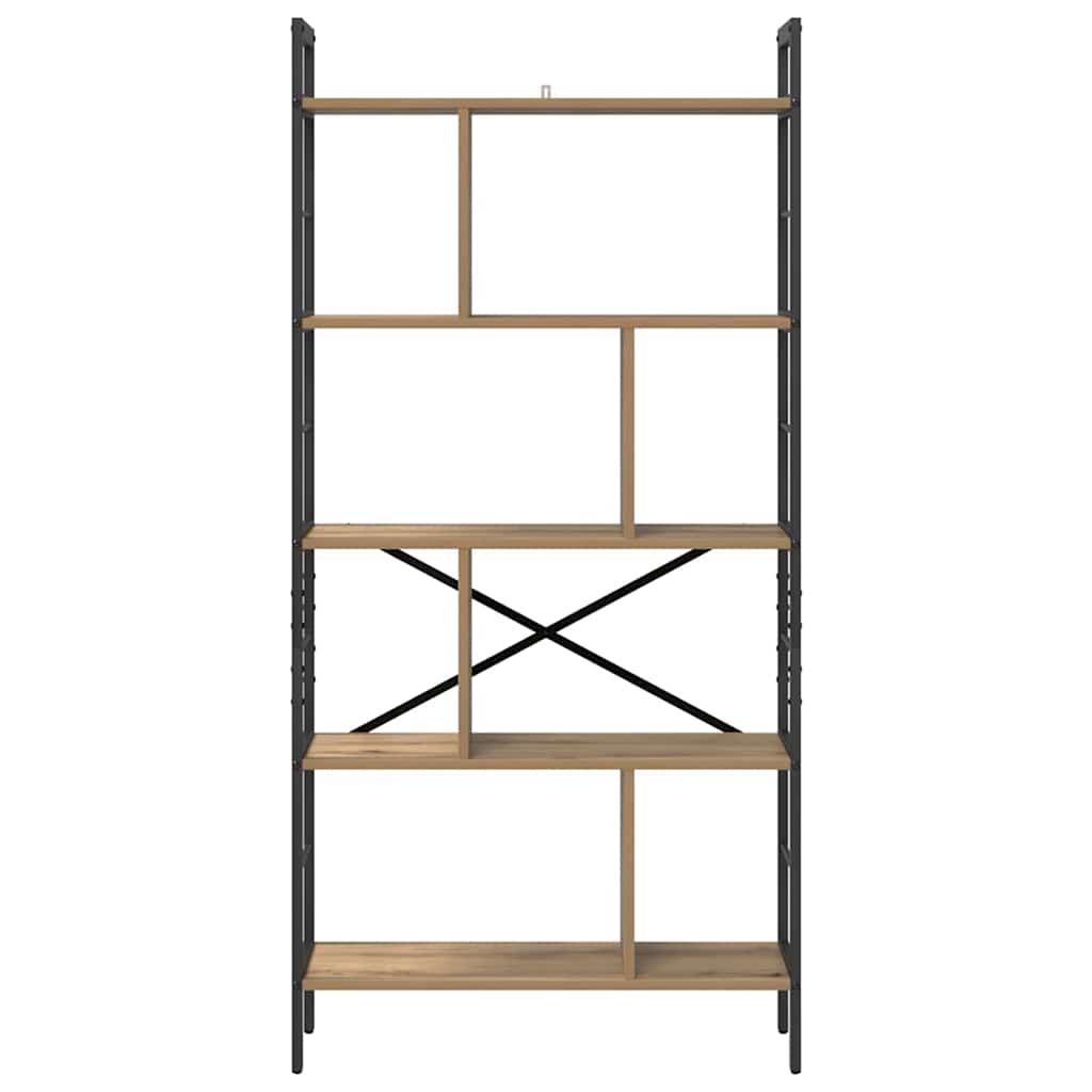 Bogreol 9 niveauer 75 x 30 x 156 cm Konstrueret træ