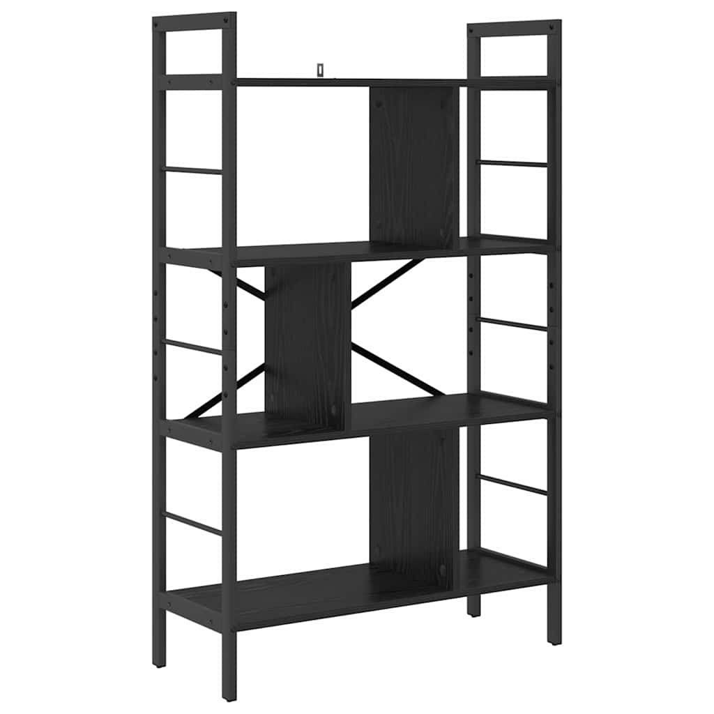 Bogreol 7 niveauer 75 x 30 x 123,5 cm Konstrueret træ Sort eg