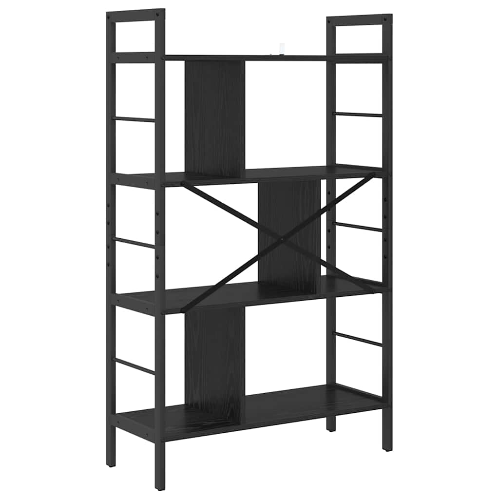 Bogreol 7 niveauer 75 x 30 x 123,5 cm Konstrueret træ Sort eg