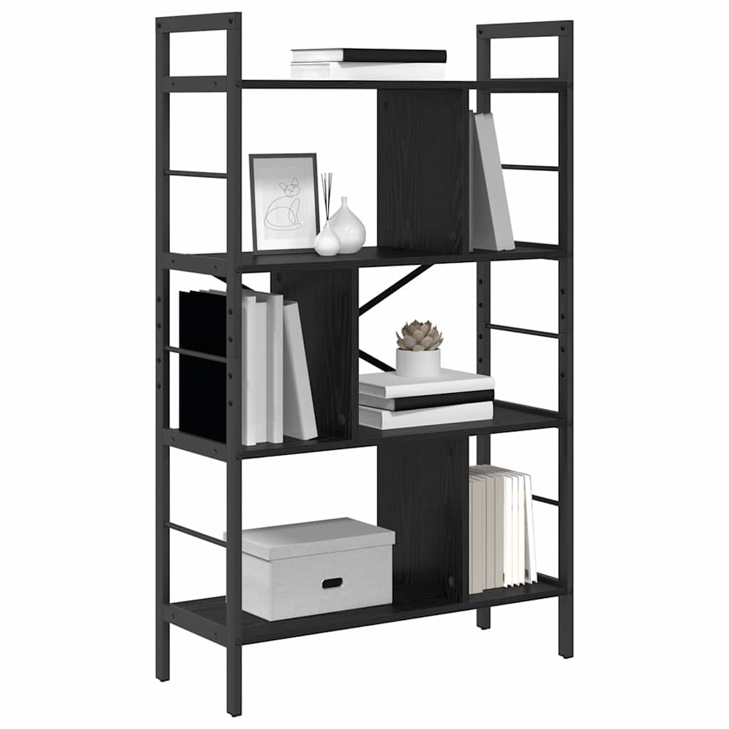 Bogreol 7 niveauer 75 x 30 x 123,5 cm Konstrueret træ Sort eg