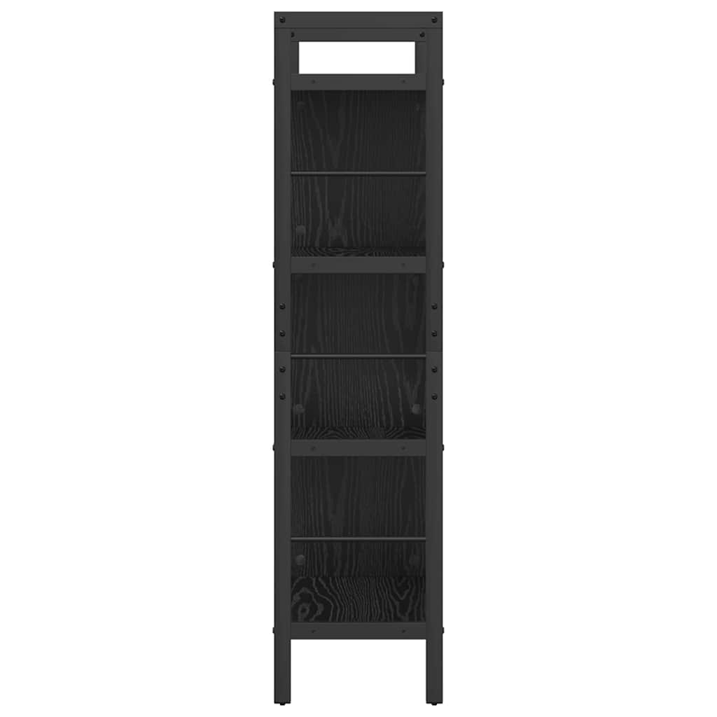 Bogreol 7 niveauer 75 x 30 x 123,5 cm Konstrueret træ Sort eg