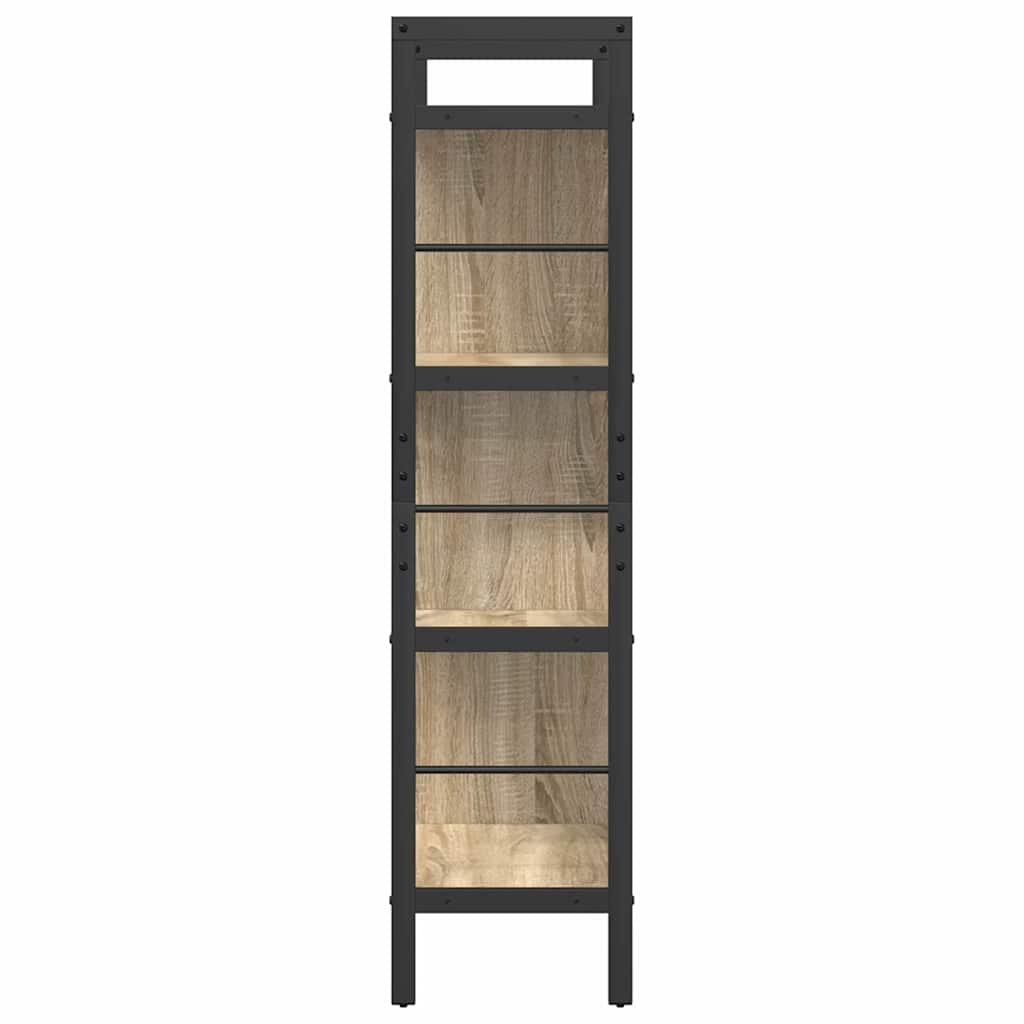 Bogreol 7 niveauer 75 x 30 x 123,5 cm Konstrueret træ Sonoma eg