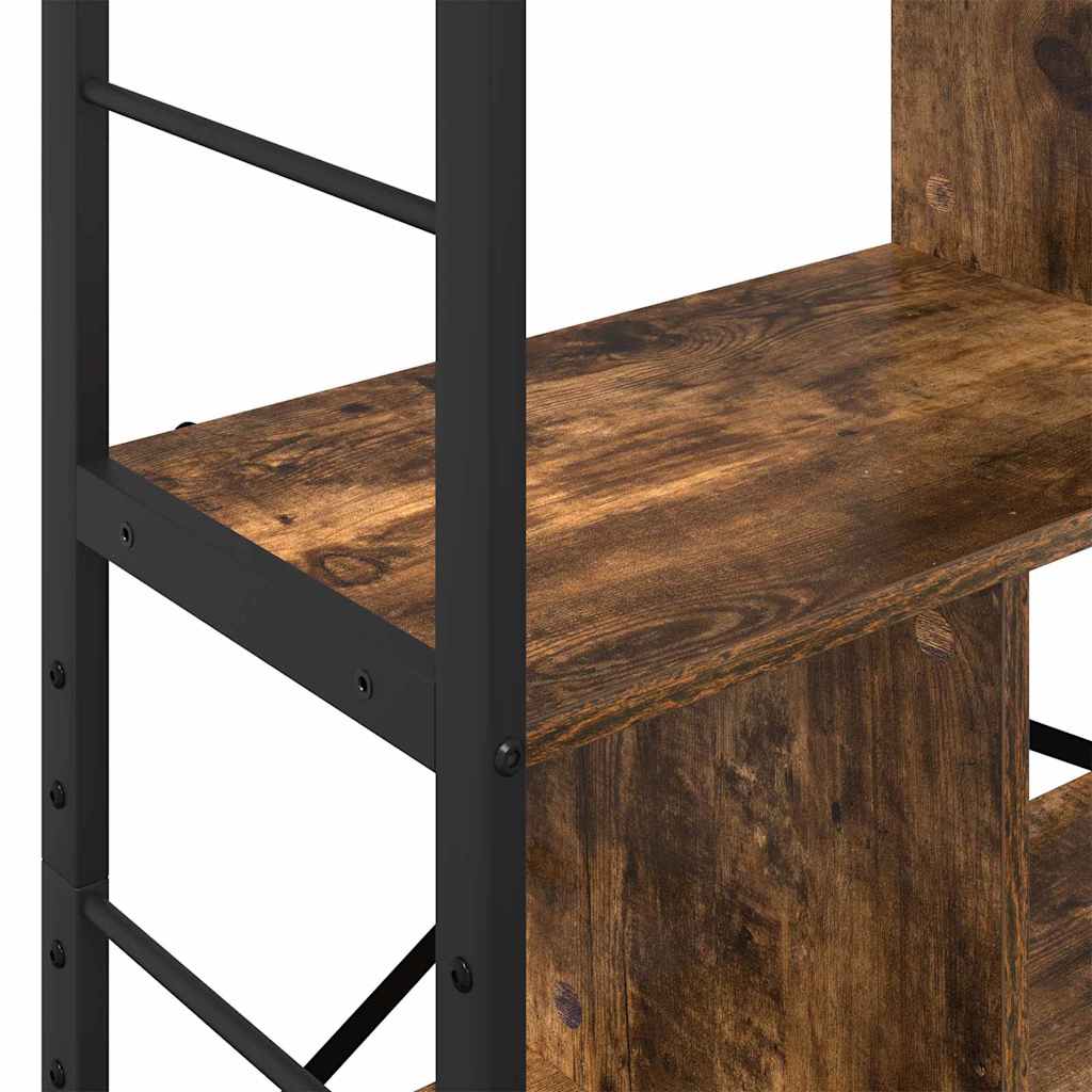 Bogreol 7 niveauer 75 x 30 x 123,5 cm Konstrueret træ Røget eg