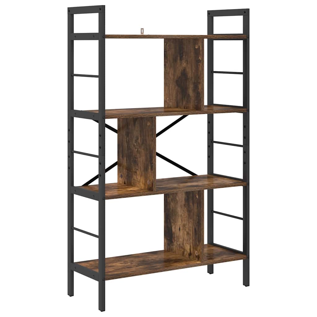 Bogreol 7 niveauer 75 x 30 x 123,5 cm Konstrueret træ Røget eg