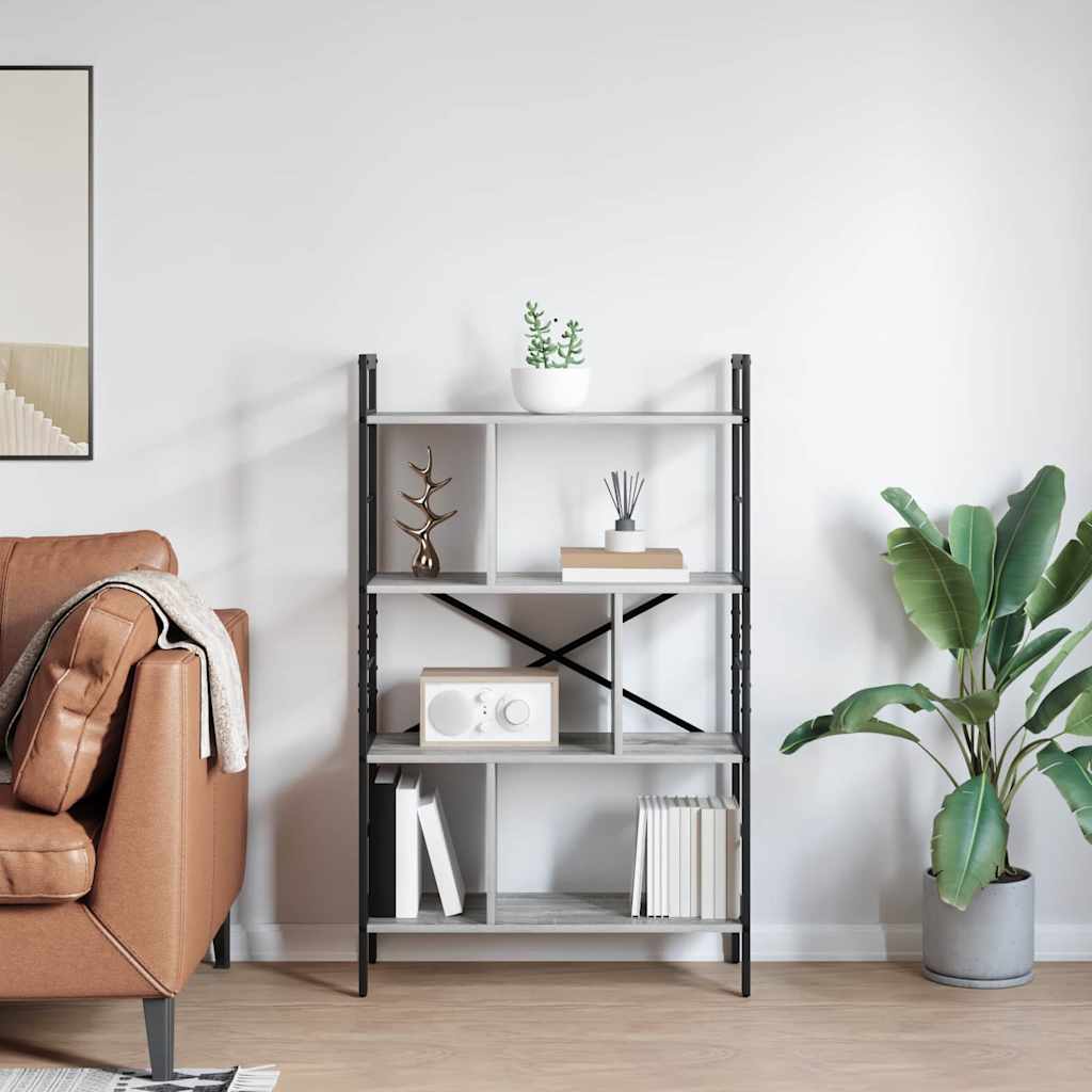 Bogreol 7 niveauer 75 x 30 x 123,5 cm Konstrueret træ
