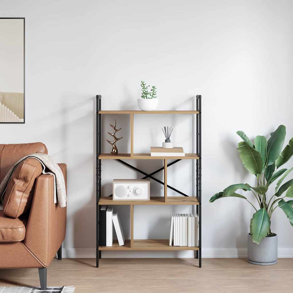 Bogreol 7 niveauer 75 x 30 x 123,5 cm Konstrueret træ