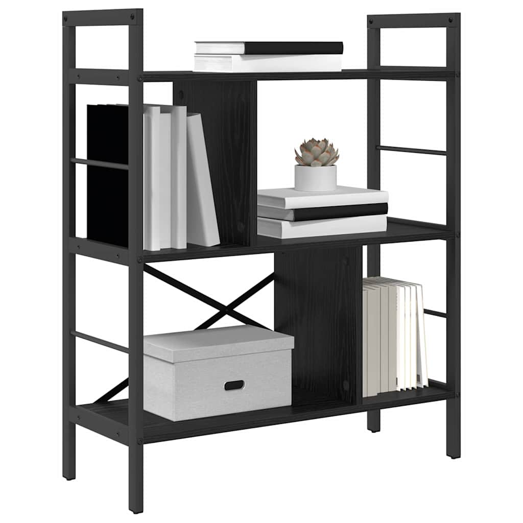Bogreol Sort eg 75 x 30 x 91 cm Konstrueret træ