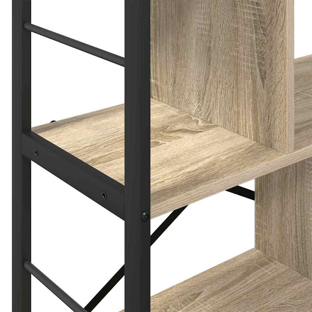 Bogreol 5 niveauer 75 x 30 x 91 cm Konstrueret træ Sonoma eg